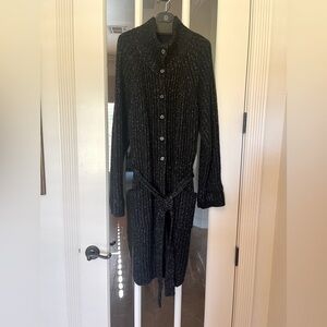 Lurex thread sweater coat with self belt. Excellent condition.